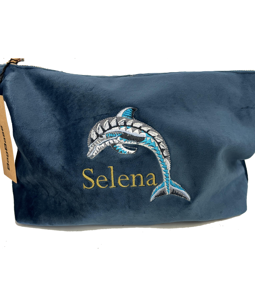 Dolphin Velvet Pouch